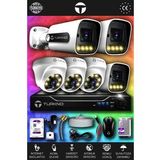 TURKNO 6 Kameralı Navie 3 İç Kamera Set 1 TB HDD Full HD Renkli Gece Görüşlü Güvenlik Kamerası Sistemi