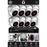TURKNO 8 Kameralı Domia 8 İç Kamera Set 250 GB HDD Full HD Gece Görüşlü Güvenlik Kamerası Sistemi