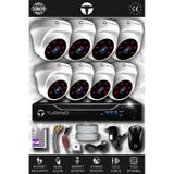 TURKNO 8 Kameralı Domia 8 İç Kamera Set HDD'siz Full HD Gece Görüşlü Güvenlik Kamerası Sistemi