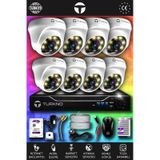 TURKNO 8 Kameralı Domie 8 İç Kamera Set 100 GB HDD Full HD Renkli Gece Görüşlü Güvenlik Kamerası Sistemi