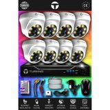 TURKNO 8 Kameralı Domie 8 İç Kamera Set HDD'siz Full HD Renkli Gece Görüşlü Güvenlik Kamerası Sistemi