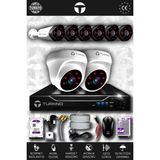 TURKNO 8 Kameralı Galia 2 İç Kamera Set 2 TB HDD Full HD Gece Görüşlü Güvenlik Kamerası Sistemi