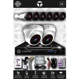 TURKNO 8 Kameralı Galia 2 İç Kamera Set 500 GB HDD Full HD Gece Görüşlü Güvenlik Kamerası Sistemi