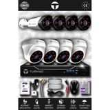 TURKNO 8 Kameralı Galia 4 İç Kamera Set 2 TB HDD Full HD Gece Görüşlü Güvenlik Kamerası Sistemi