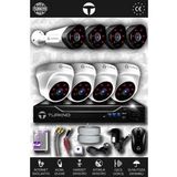 TURKNO 8 Kameralı Galia 4 İç Kamera Set HDD'siz Full HD Gece Görüşlü Güvenlik Kamerası Sistemi