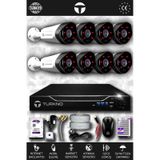 TURKNO 8 Kameralı Galia 8 Dış Kamera Set 320 GB HDD Full HD Gece Görüşlü Güvenlik Kamerası Sistemi