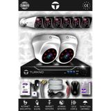 TURKNO 8 Kameralı Karia 2 İç Kamera Set 500 GB HDD Full HD Gece Görüşlü Güvenlik Kamerası Sistemi