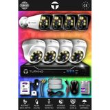 TURKNO 8 Kameralı Karie 4 İç Kamera Set 1 TB HDD Full HD Renkli Gece Görüşlü Güvenlik Kamerası Sistemi