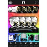 TURKNO 8 Kameralı Karie 4 İç Kamera Set 2 TB HDD Full HD Renkli Gece Görüşlü Güvenlik Kamerası Sistemi