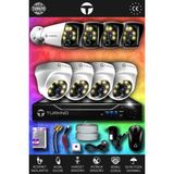 TURKNO 8 Kameralı Karie 4 İç Kamera Set HDD'siz Full HD Renkli Gece Görüşlü Güvenlik Kamerası Sistemi