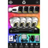 TURKNO 8 Kameralı Navie 4 İç Kamera Set 1 TB HDD Full HD Renkli Gece Görüşlü Güvenlik Kamerası Sistemi