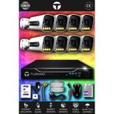 TURKNO 8 Kameralı Navie 8 Dış Kamera Set 2 TB HDD Full HD Renkli Gece Görüşlü Güvenlik Kamerası Sistemi