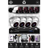 TURKNO 8 Kameralı Pania 4 İç Kamera Set 500 GB HDD Full HD Gece Görüşlü Güvenlik Kamerası Sistemi