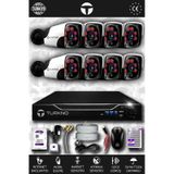TURKNO 8 Kameralı Pania 8 Dış Kamera Set 500 GB HDD Full HD Gece Görüşlü Güvenlik Kamerası Sistemi