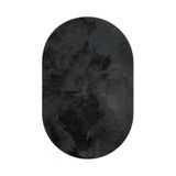 Turkrugs Velora Serisi Antrasit Oval Tavşan Peluş Halı – Ultra Yumuşak Kaymaz Taban Modern Peluş Halı
