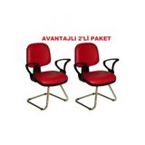 Türksit Kozmo Avantajli 2'li Paket Z Ayak Kirmizi Bekleme Koltuğu