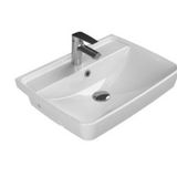 Turkuaz 060800-u Cerastyle Duru 56×43 cm Beyaz Yarım Tezgah Üstü Lavabo