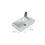 Turkuaz 50x30 cm Sharp Etajerli Lavabo