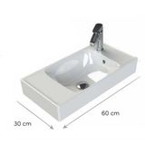 Turkuaz 60x30 cm Sharp Etajerli Lavabo
