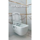 Turkuaz Aqua Kanalsız Asma Klozet + Yavaş Kapanır Kapak - Beyaz