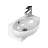 Turkuaz Banyo ve Tuvalet Mini Köşe Lavabo 28*45 cm Beyaz Banyo Dolaplı