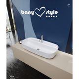 Turkuaz Cerastyle Aqua 80 cm Tezgah Üstü Çanak Lavabo - Beyaz