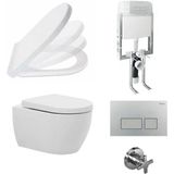 Turkuaz Cerastyle City Rimless Asma Klozet Gömme Rezervuar Tam Set - Beyaz