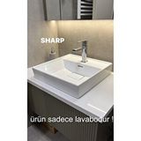 Turkuaz Cerastyle Dolap Uyumlu ve Tezgah Üstü Sharp Etajerli Lavabo 60 Cm 037100u Beyaz