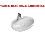 Turkuaz Cerastyle Lal C 60x46 cm Tezgah Üstü Lavabo