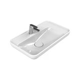 Turkuaz Cerastyle Lal Tezgâh Üstü Batarya Delikli Beyaz Lavabo 70X42 Cm 072300-U