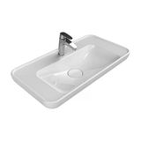 Turkuaz Cerastyle Lal Tezgâh Üstü Batarya Delikli Beyaz Lavabo 80X42 Cm 072400-U