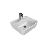Turkuaz Cerastyle One Tezgâh Üstü Batarya Delikli Beyaz Lavabo 55X45 Cm 076700-U