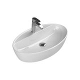 Turkuaz Cerastyle One Tezgâh Üstü Beyaz Lavabo Batarya Delikli 67X42 Cm 076500-U
