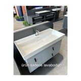 Turkuaz Cerastyle Sharp 80 x 48 cm Dolap Uyumlu, Tezgah Üstü Lavabo