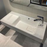 Turkuaz Cerastyle Sharp Etajer Uyumlu Lavabo Damlalıklı 80X35 Cm