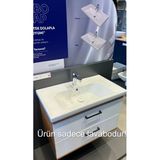 Turkuaz Cerastyle Turkuaz Seramik Frame Etajerli Lavabo 80 X 45 Cm