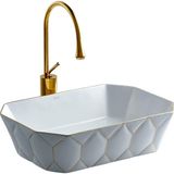 Turkuaz E-8141 Tezgah Üstü Lavabo Altın E-8141