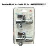 Turkuaz Filtreli Ara Musluk 2'Li 1/2 - 3/8