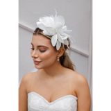 Turkuaz Gelin Saç Aksesuarı/ Nikah Düğün Çiçek İnci Beyaz Gelin Taç