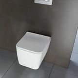 Turkuaz Hera Kanalsız Beyaz Asma Klozet Set017001, Turkuaz Hera İbiza Duroplast Yavaş Kapak