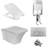 Turkuaz Ibiza Rimless Asma Klozet + Gömme Rezervuar Takım - Beyaz