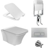 Turkuaz Ibiza Rimless Asma Klozet ve Gömme Rezervuar Tam Set - Beyaz