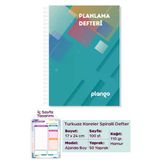 Turkuaz Kareler Günlük Planlayıcı Defter - Ders Çalışma Planlayıcı Defteri - Planlama Defteri