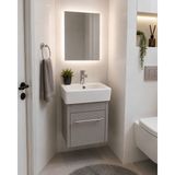 Turkuaz Lavabolu 28X37.5 cm Mini Banyo Dolabı Mat Gri Mdflam