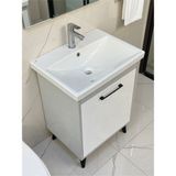 Turkuaz Lavabolu 60 Cm Mdf Banyo Dolabı - Açık Beyaz - Gri