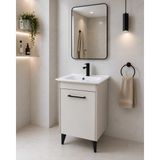 Turkuaz Lavabolu Mdf Banyo Dolabı Cappucino Renk - Cappuccino