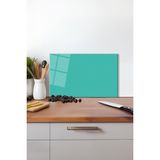 Turkuaz Mavisi Cam Kesme Tahtası, Silikon Ayaklı, Isıya Kırılmaya Dayanıklı, Sunum Kesim Tablası - 30 x 45 cm