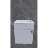 Turkuaz Mini Küçük Banyo, Tuvalet, Karavan Lavabo 24*42 cm (Banyo Dolabı Dahil)