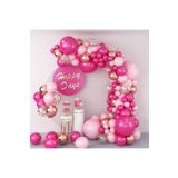 turkuaz parti Pembe-fuşya Balon Seti Doğum Günü,50'li pembe happy birthday kaligrafi yazı set