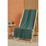 Turkuaz Sahara %100 Pamuklu Plaj Havlusu 70X140 Cm